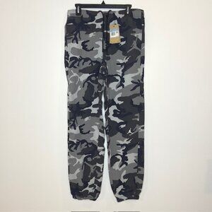 Nike Air Jordan MVP Camo Black/Gray Woven Jogger Pants Men’s Size M FZ3529-010